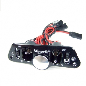 Twin Power Switch With Fuel Dot-Black Color - suits JR or Hitec great for GAS models